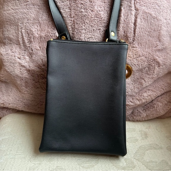 Black Crossbody Bag with Gold Elephant - Picture 3 of 8
